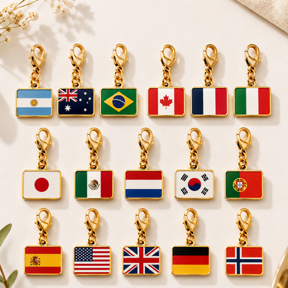 Flag Charm Gold
