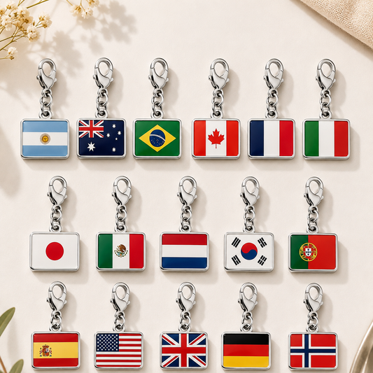 Flag Charm Silver